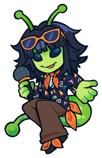 flat colored half body