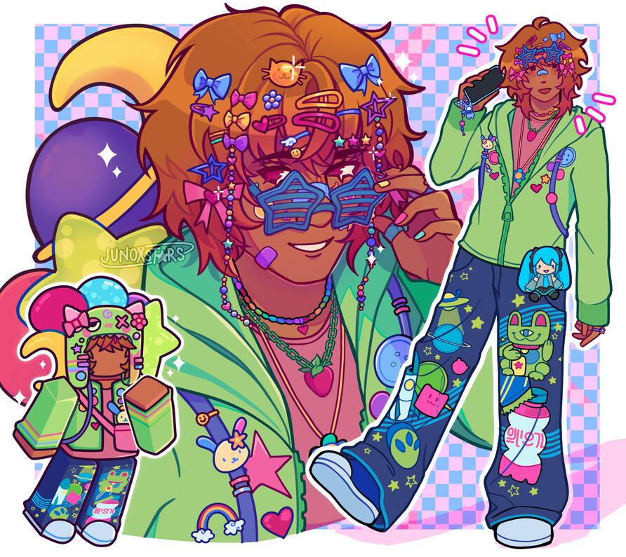 flat colored half body